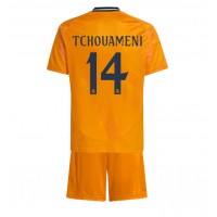 Camiseta Real Madrid Aurelien Tchouameni #14 Visitante Equipación para niños 2024-25 manga corta (+ pantalones cortos)